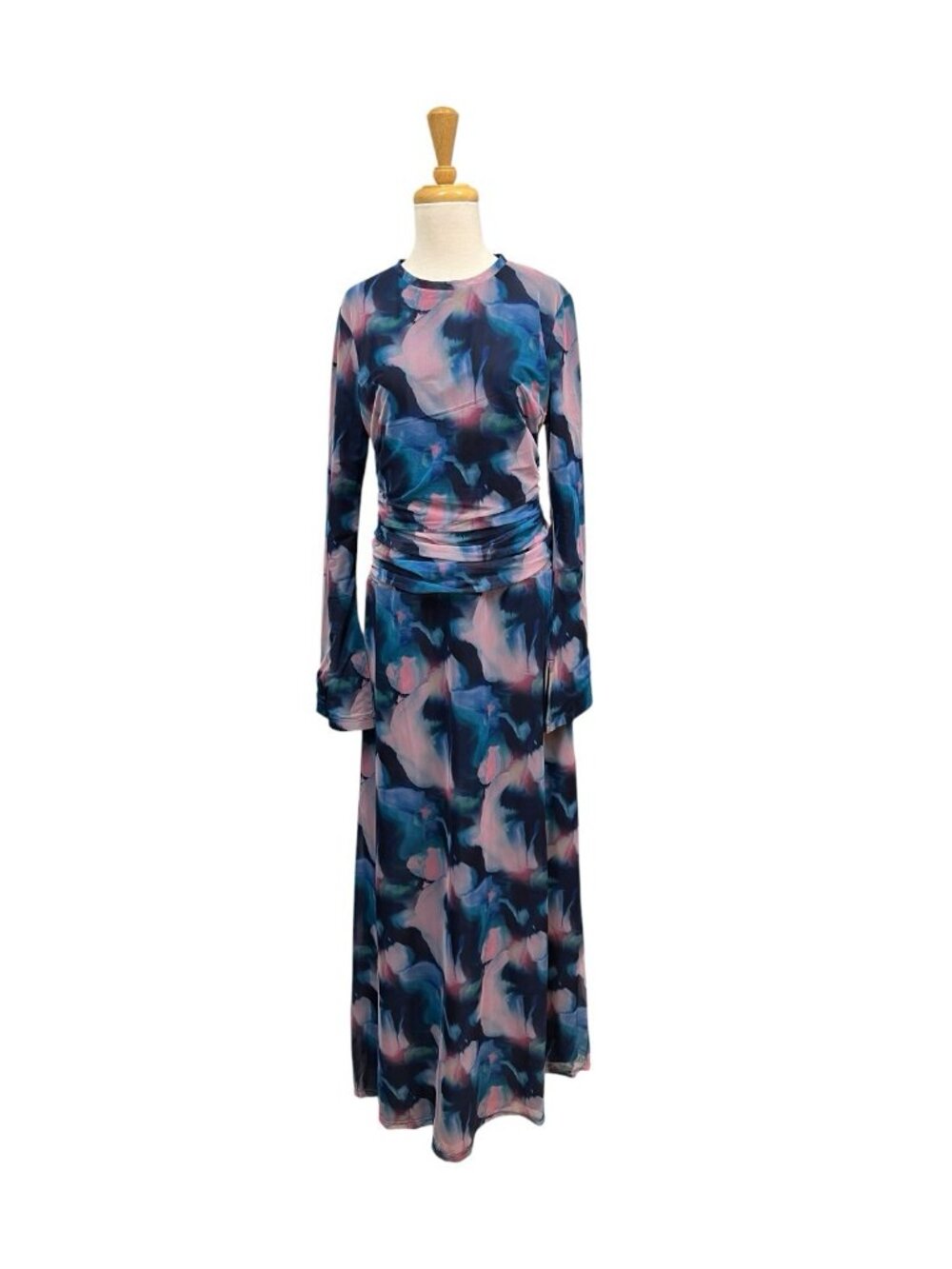 NEW Veiled New York Mesh Floral Maxi Dress Size L Large